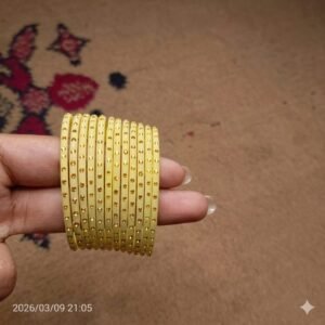 Elegant Gold-Tone Studded Bangle Set for Women