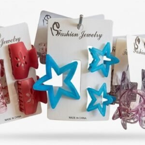 Star-Struck Style: Matte Neon & Pastel Star Mini Claw Clip Set