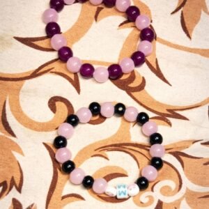 6pcs bracelets set : Personalized Custom Name & Beaded Bracelet Bundle