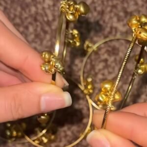 Golden Melody: Traditional Ghungroo Charm Bangles (set of 6)