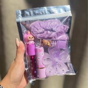 Lavender Dreams Beauty Pouch – Purple Aesthetic Lip & Hair Accessory Set