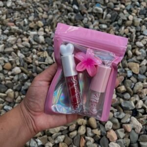 Mini Glow & Bloom Lip Duo – Pink Petal Gift Pouch